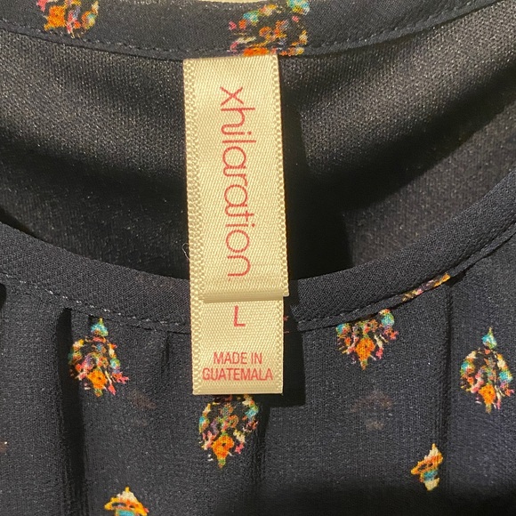 Maxi Dress Dark Blue with floral Accents - Picture 3 of 7